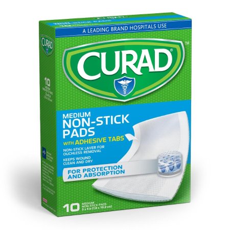Adhesive Strip Curad® 3 X 4 Inch Cotton / Polyester Rectangle White Sterile