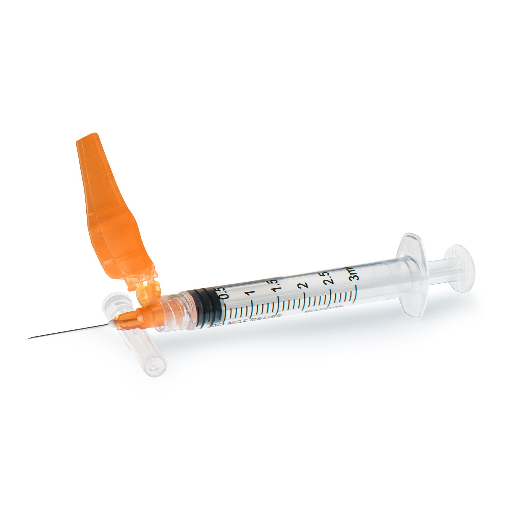 Safety Hypodermic Syringe with Needle - 1 inch 25 gauge