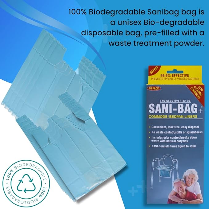 Sani-Bag+ by Cleanwaste Commode and Bedpan Liners (10pk)