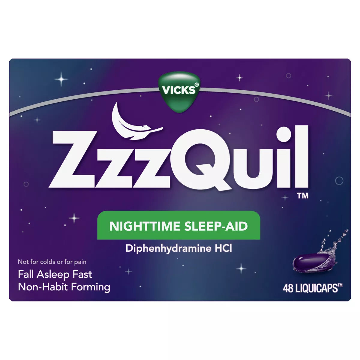 ZzzQuil Nighttime Sleep-Aid 48 Liquicaps