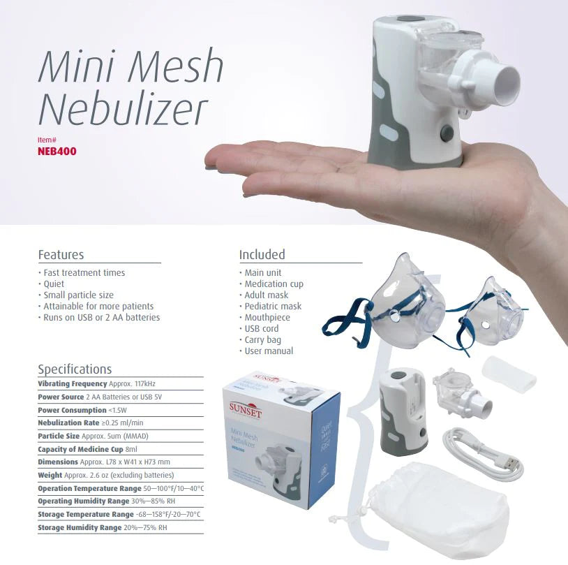 Portable Handheld Mini Mesh Nebulizer