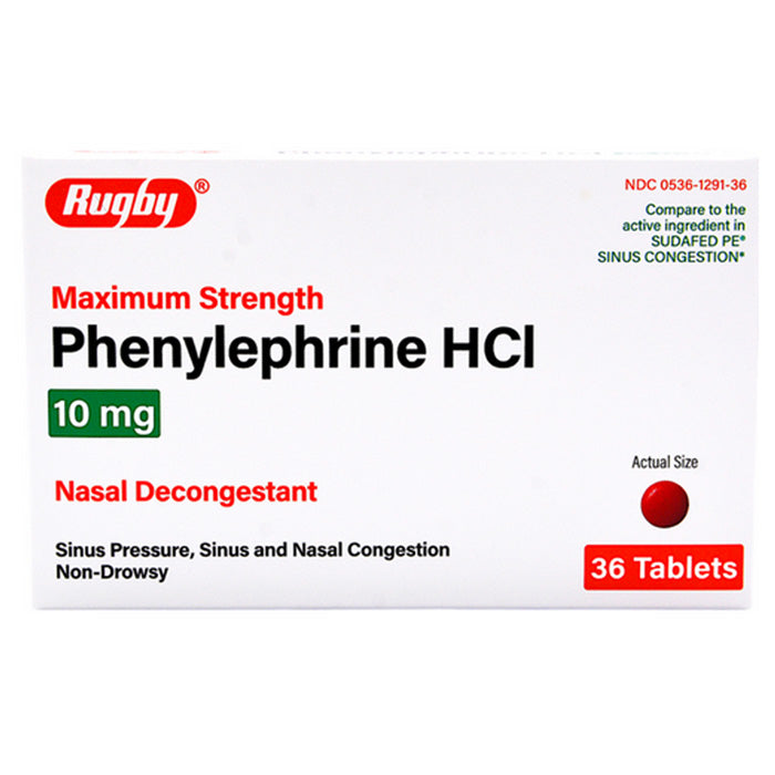Nasal Decongestant 10mg 36 ct Phenylephrine HCl