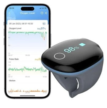 O2Ring Wireless Bluetooth Pulse Oximeter with Vibration Alarms