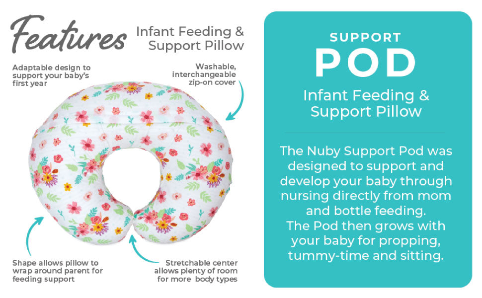 Nursing Pillow - Infant Feeding and Support Pod - w/Removeable Cover