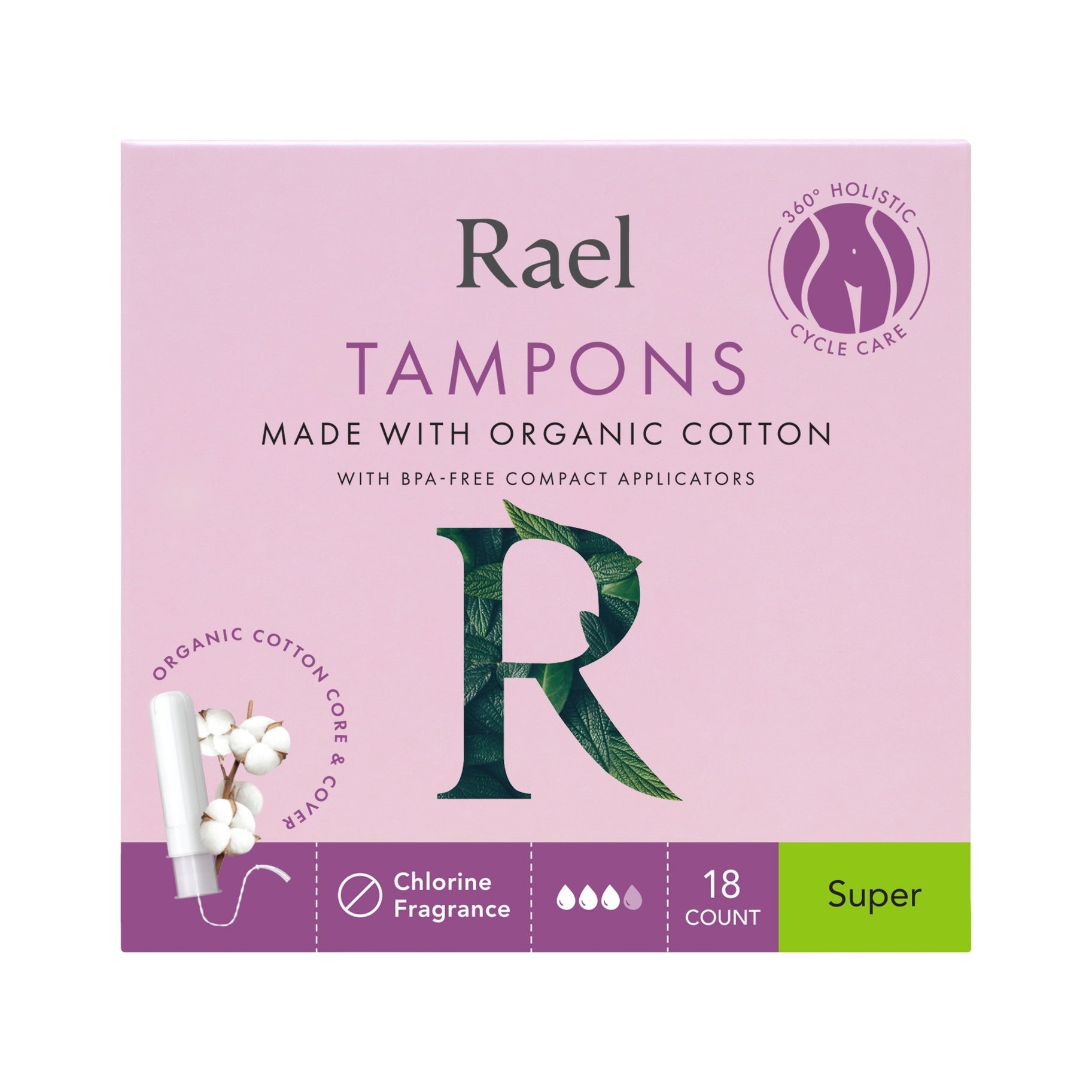 Tampons Organic Cotton Compact Applicator - Super