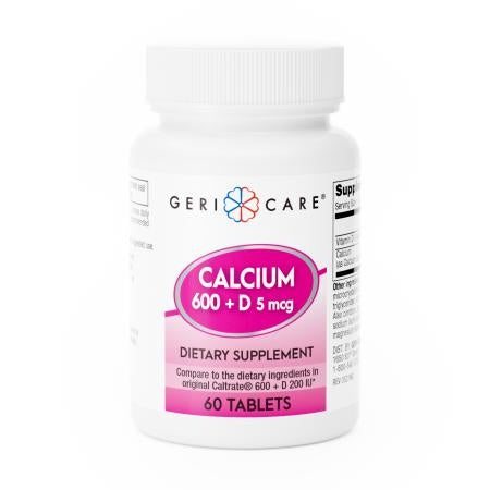 Vitamin D3 / Calcium Carbonate 200 IU - 600 mg - Tablet 60 per Bottle