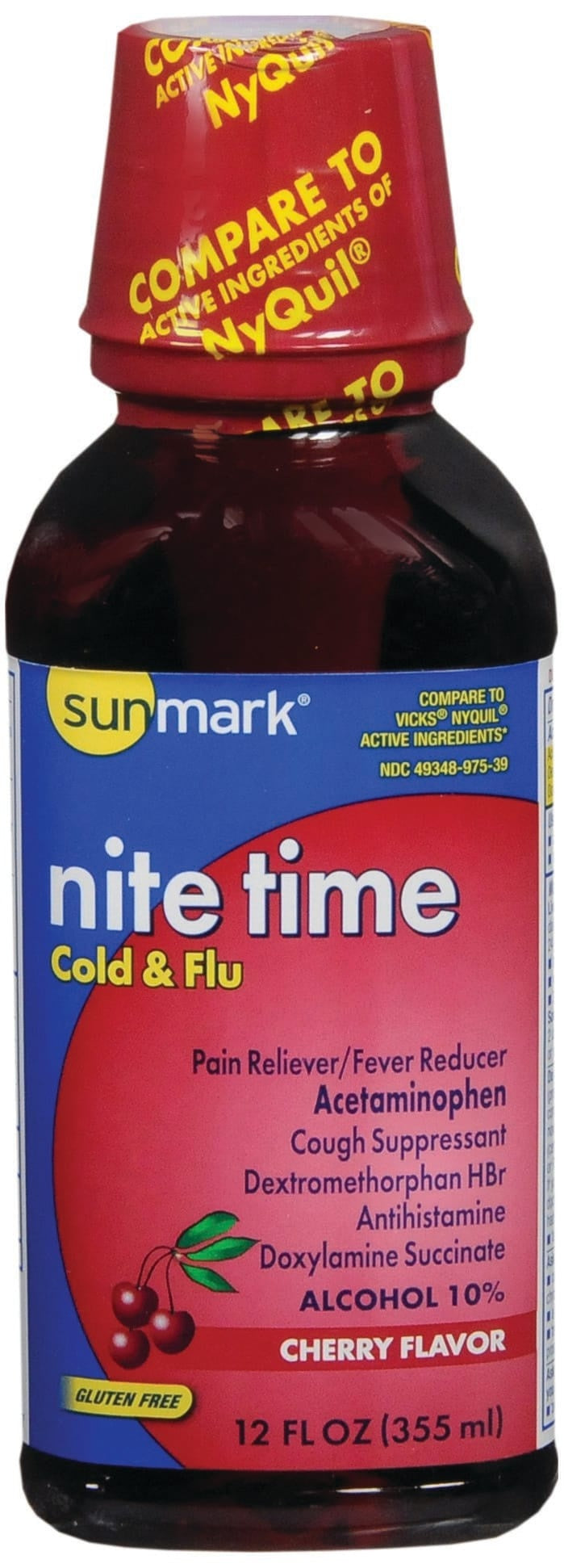 Nite Time - Cold & Flu Nighttime Relief - 12 oz - Cherry Flavor